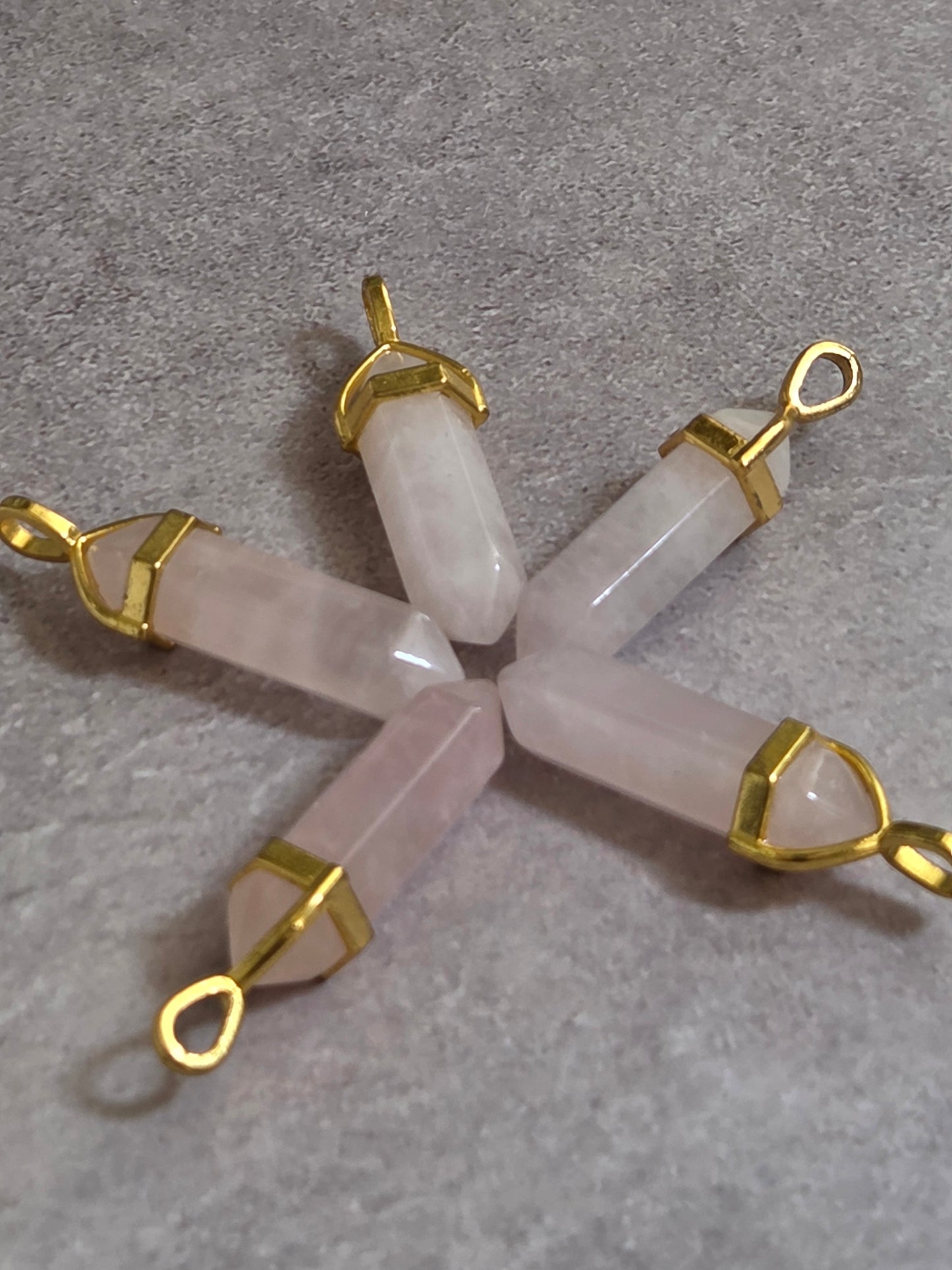 Rose Quartz Pointed Pendants