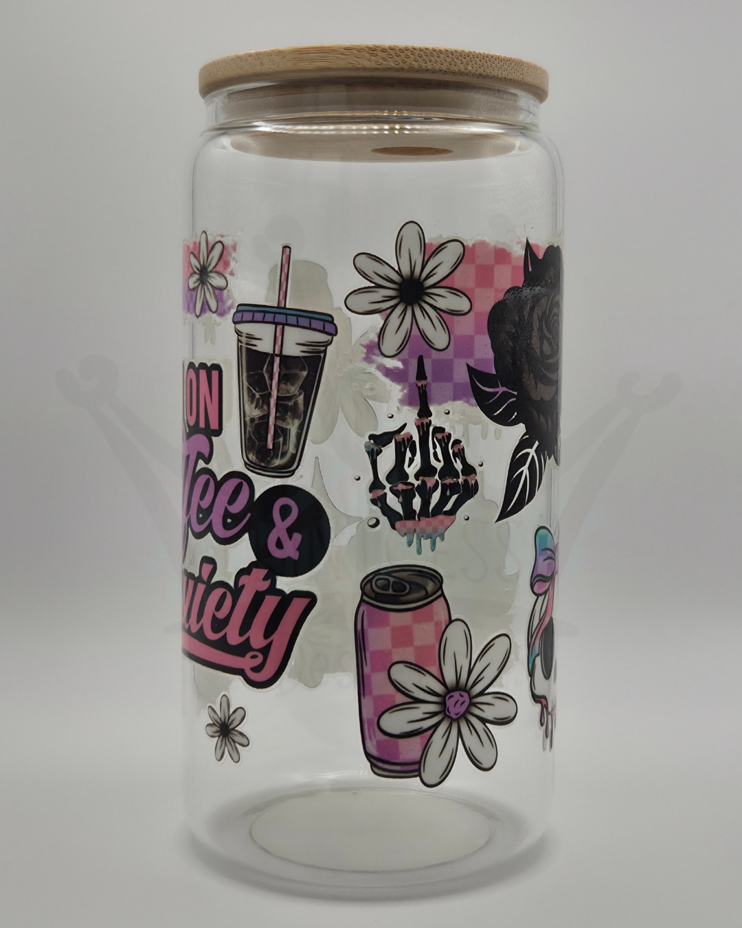 'I Run on Coffee' 16oz Libby Glass