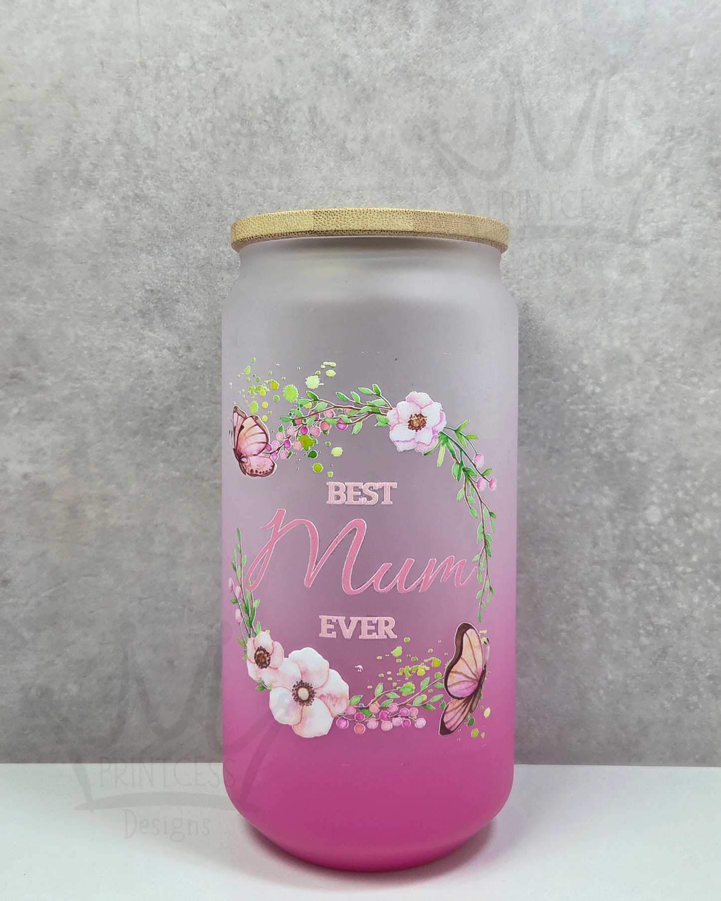 'Best Mum Ever' Ombre Libby Glass