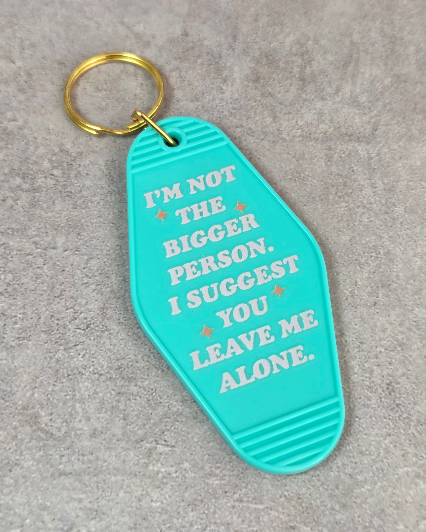 'Bigger Person' Keyring (aqua)