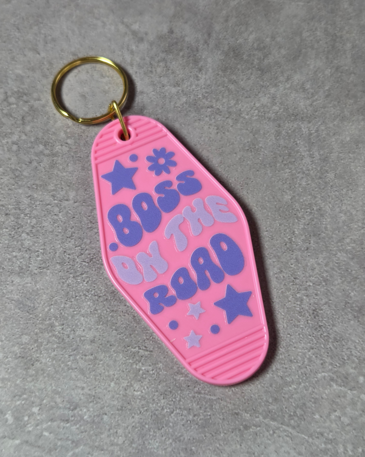 'Boss Road' Keyring (light pink)