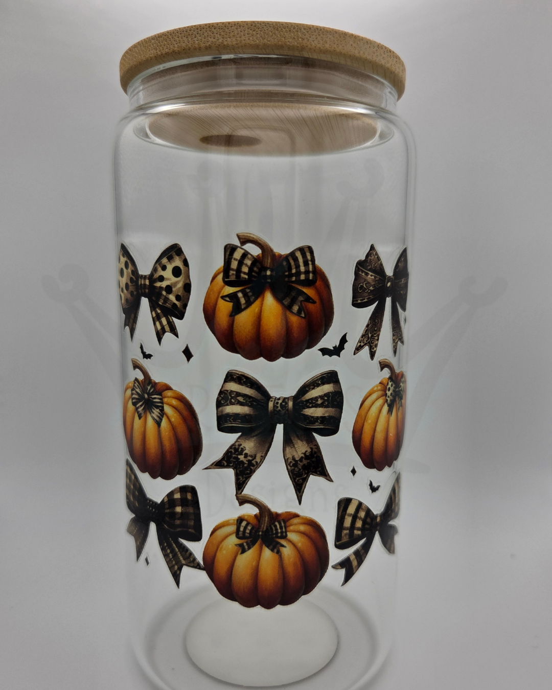 'Pumpkins & Bows' 16oz Libby Glass