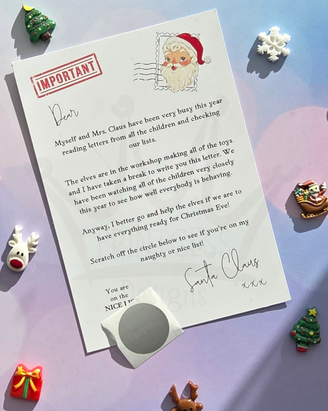 Letter off Santa Scratch Card
