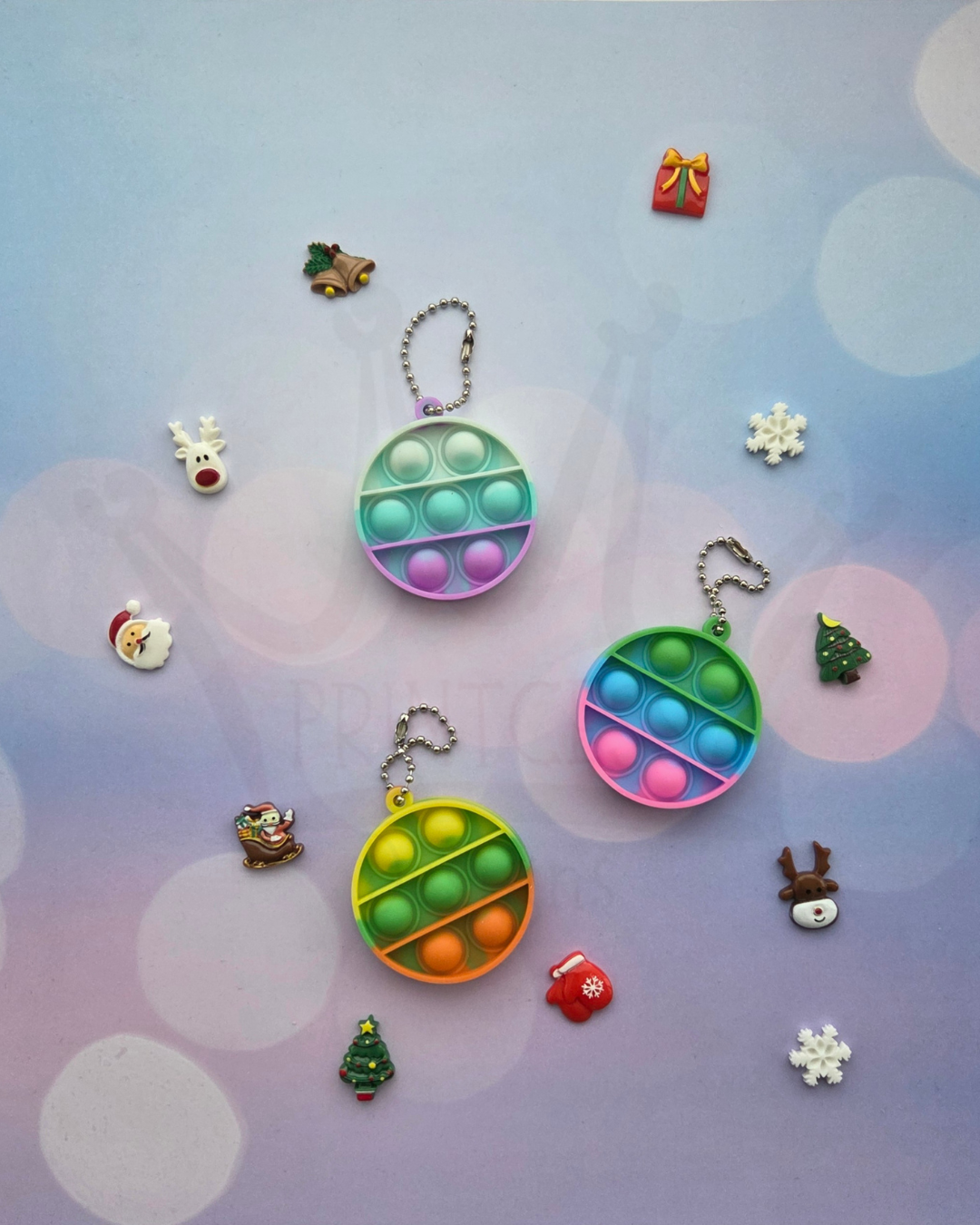 Fidget Pop-It Keyring - circle design