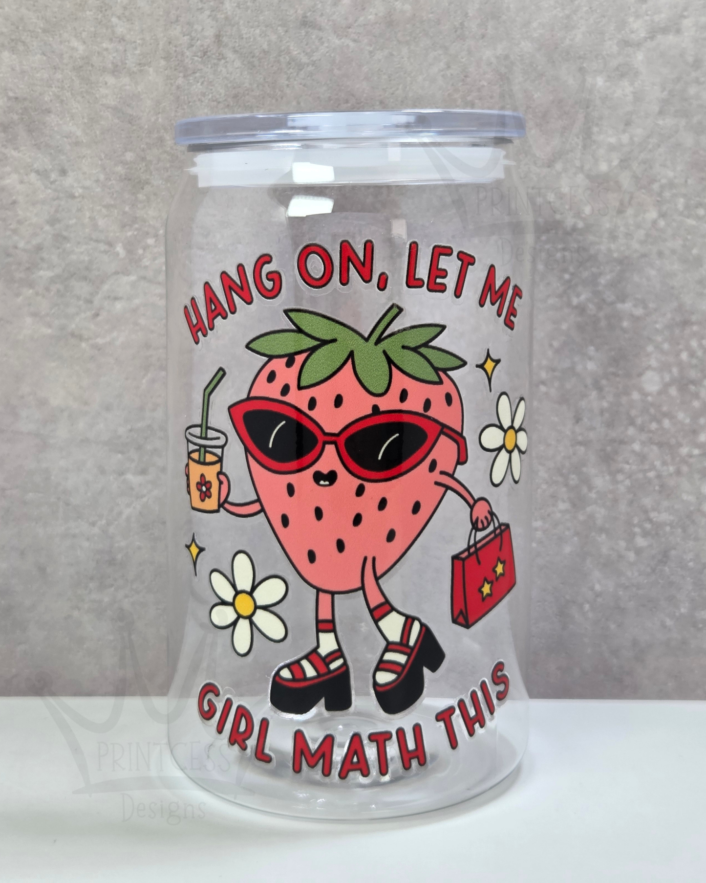 'Strawberry Girl Math' Plastic Libby