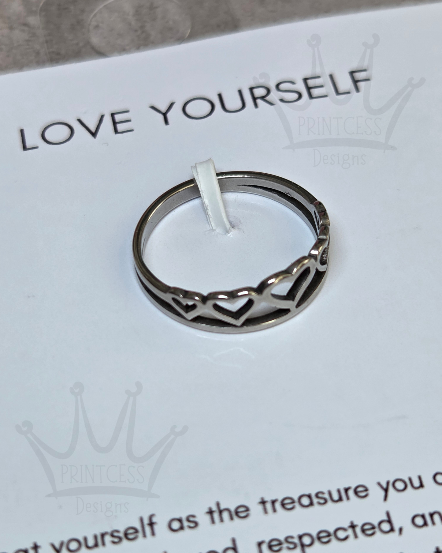 'Hearts' Stainless Steel Ring