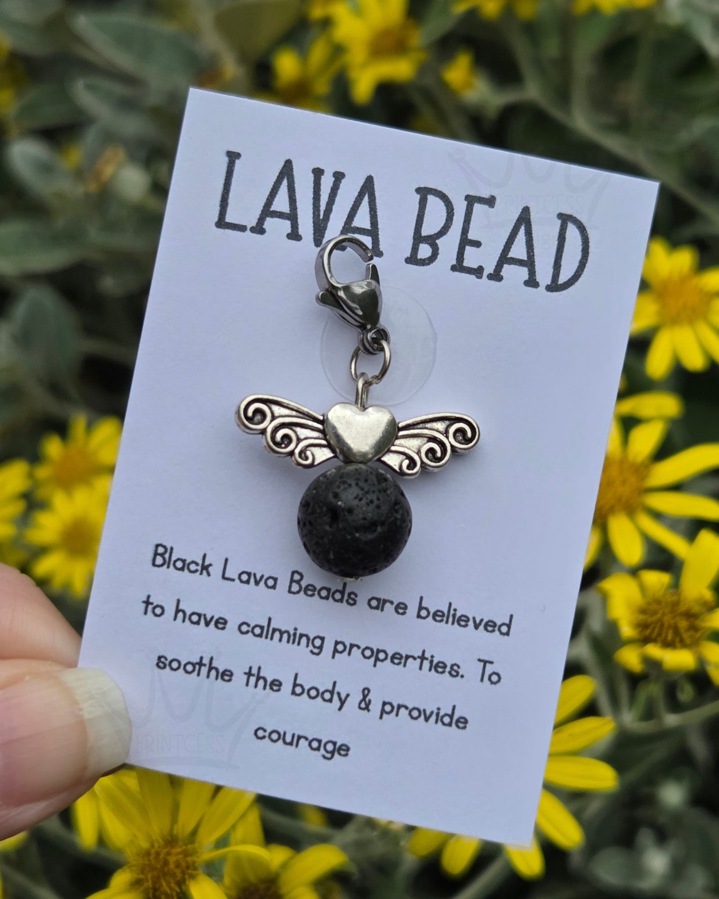 Lava Bead Clip-on Keyring Charm