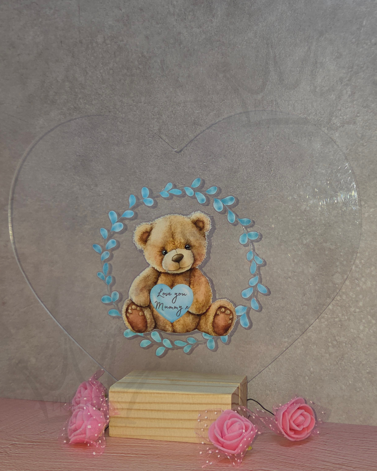 'Love you Mummy' Acrylic Heart stand