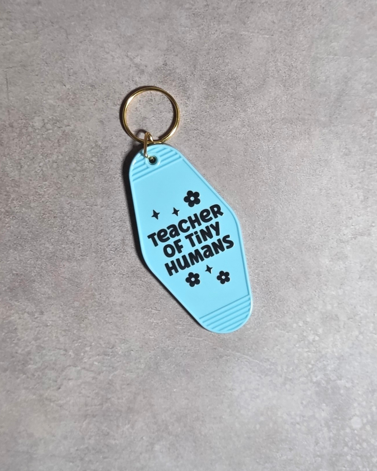 'Teacher of Tiny Humans' Keyring (pastel blue)