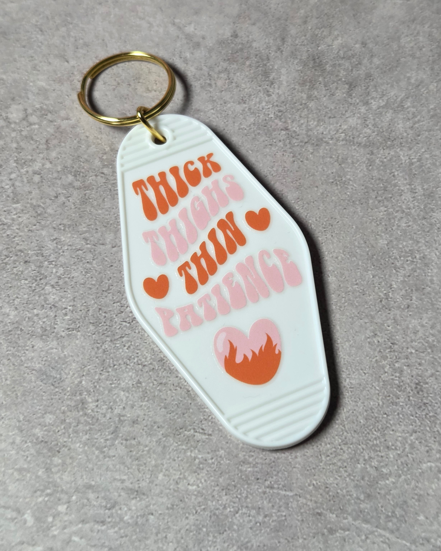 'Thick Thighs' Keyring (white)