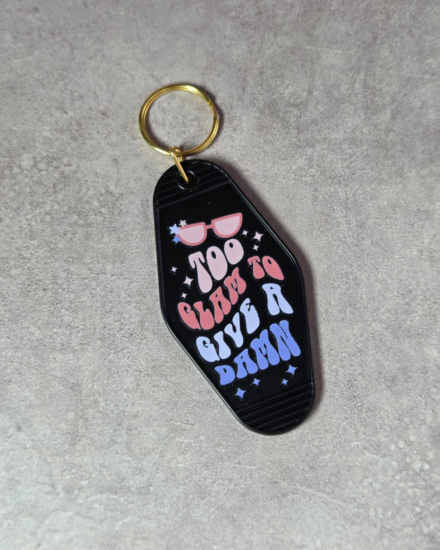 'Too Glam' Keyring (black)