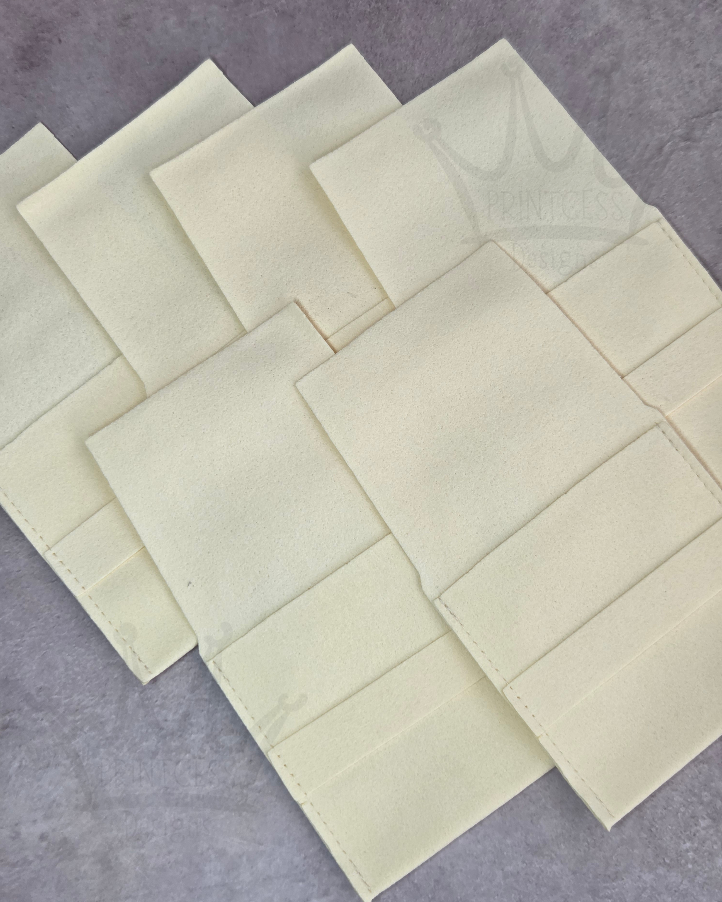 Pale Yellow Faux Suede Jewellery Pouch