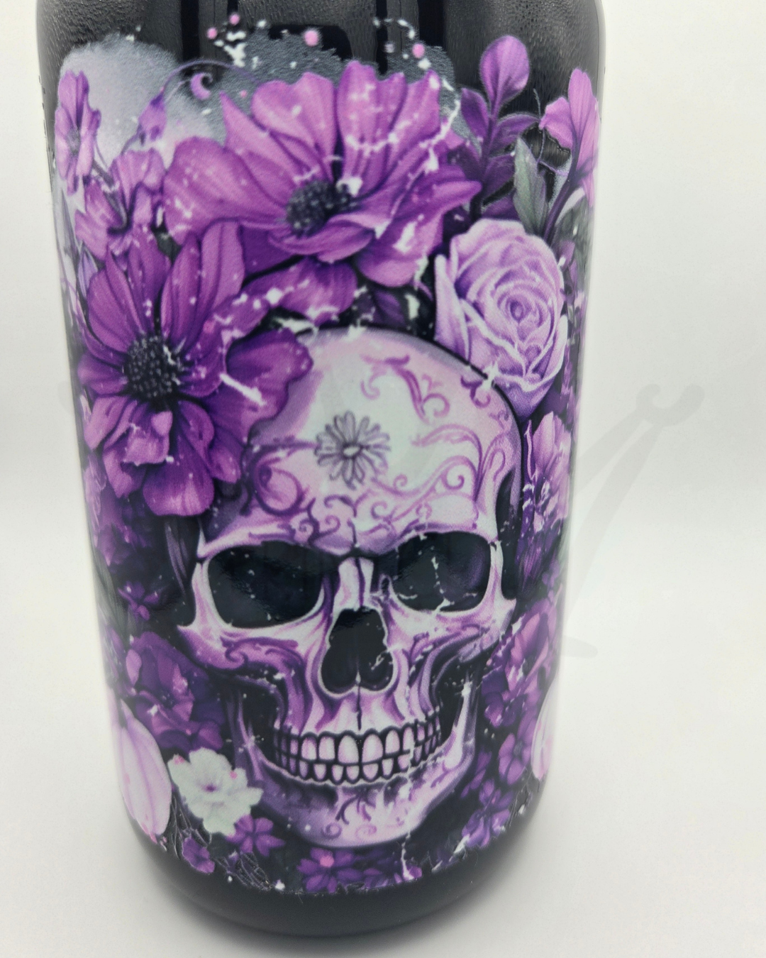 'Floral Skull' 16oz Libby Glass