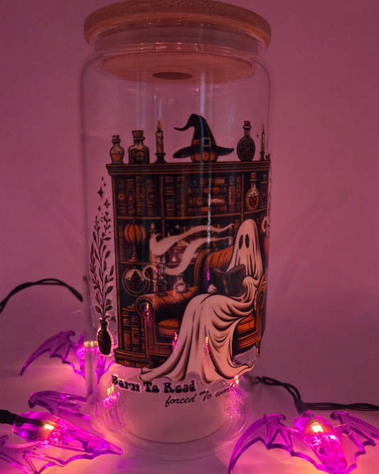 'Born to Read' 16oz Libby Glass