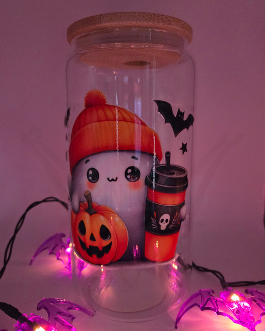 'Ghost with Cup' 160z Libby Glass