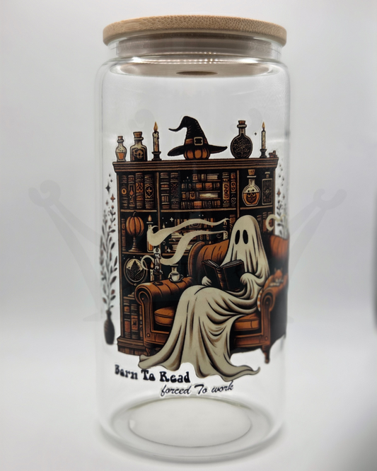 'Born to Read' 16oz Libby Glass