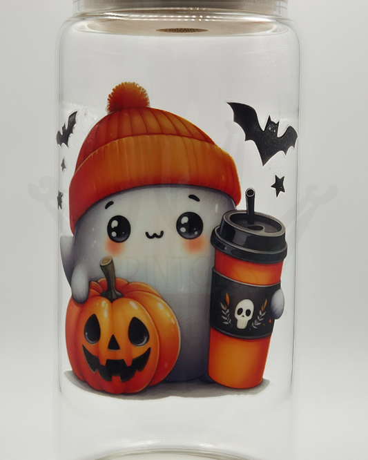 'Ghost with Cup' 160z Libby Glass