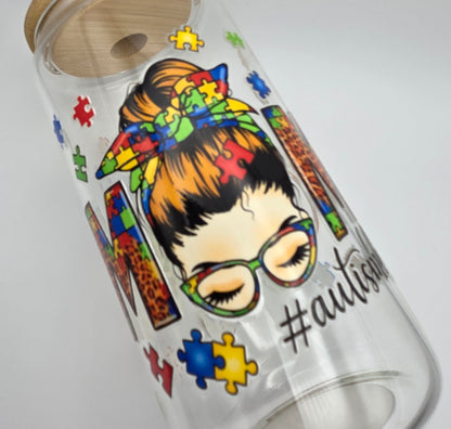 'Autism Life' 16oz Libby Glass