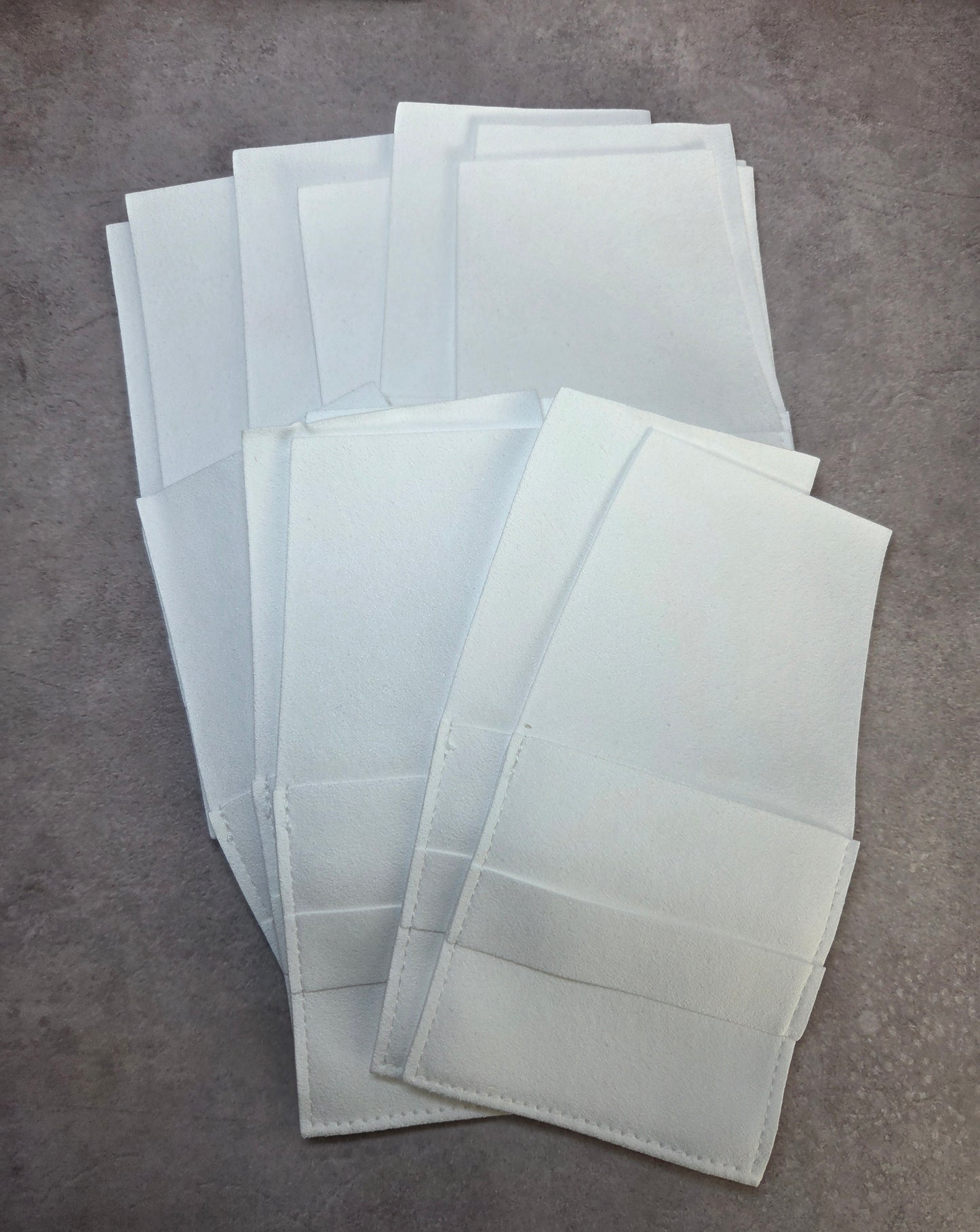 Faux Suede White Jewellery Pouches