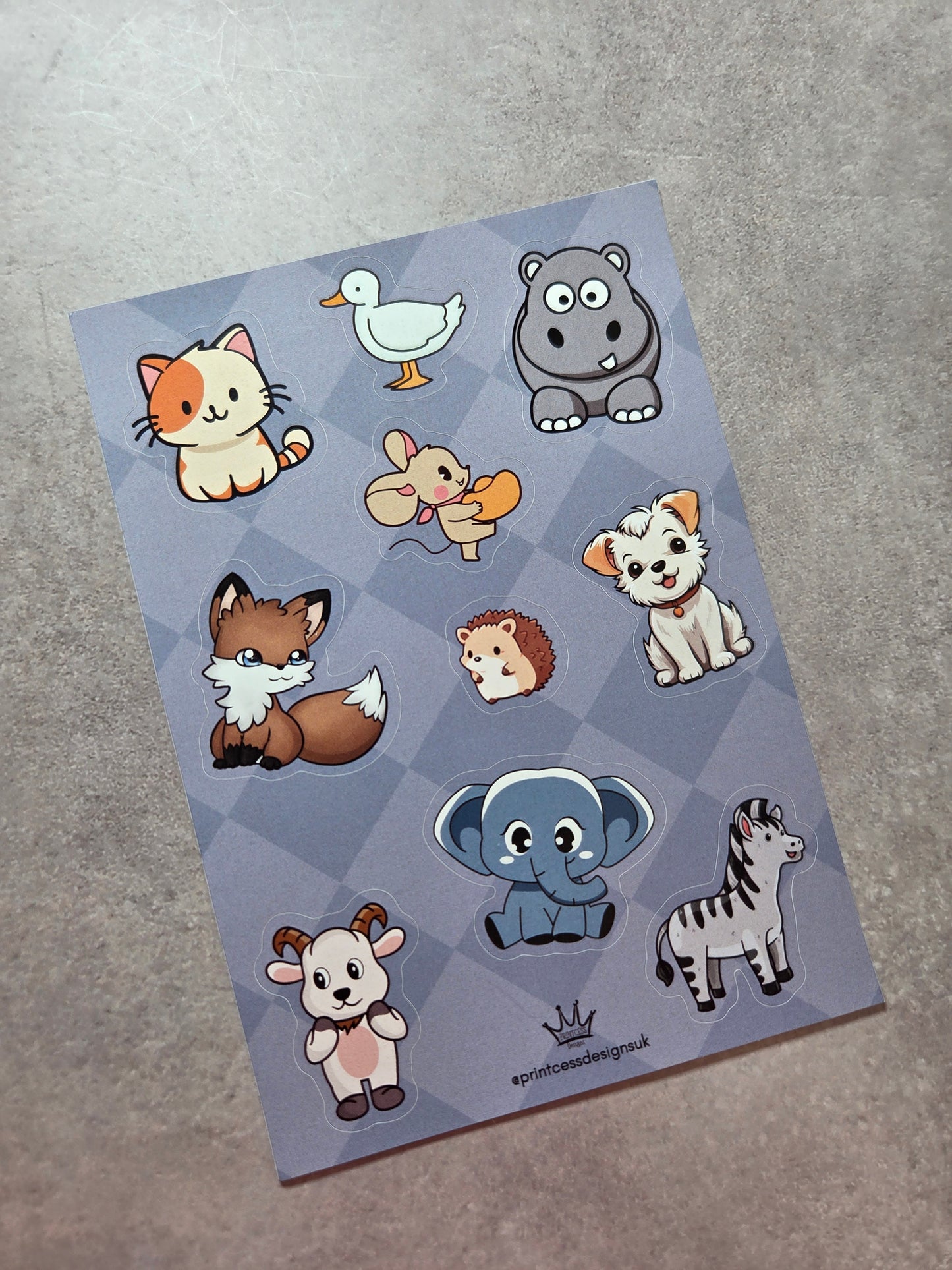 Animals A6 Sticker Sheet