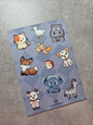Animals A6 Sticker Sheet