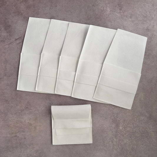 White Faux Suede Jewellery Pouches
