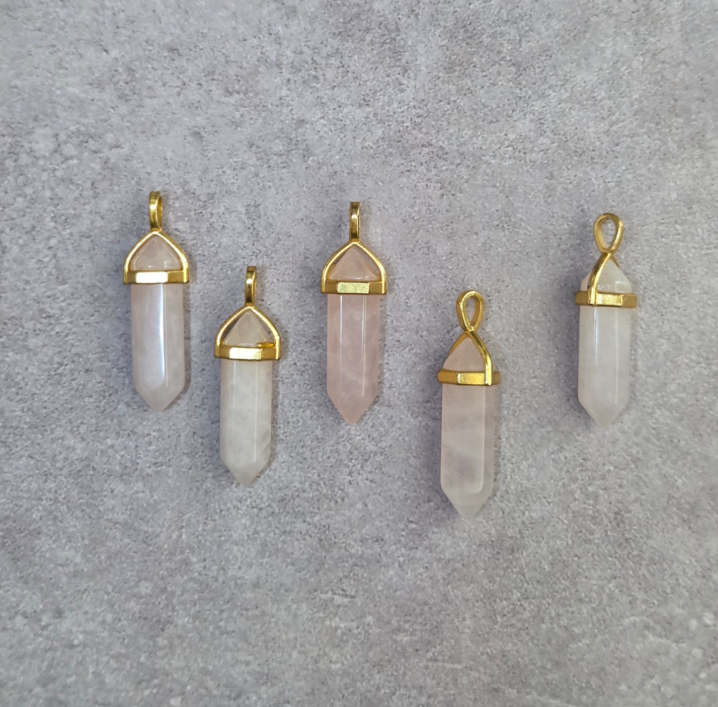 Rose Quartz Pointed Pendants