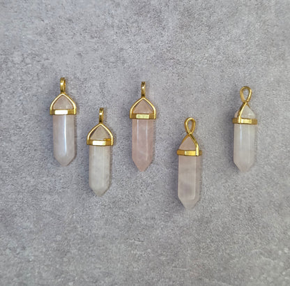 Rose Quartz Pointed Pendants