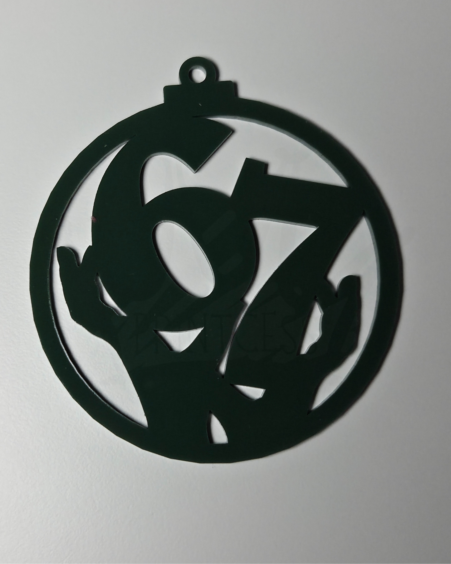 Christmas '6-7' Bauble - Green