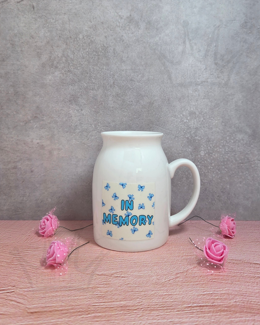 'In Memory Blue Bows' Ceramic Jug 300ml