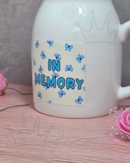 'In Memory Blue Bows' Ceramic Jug 300ml