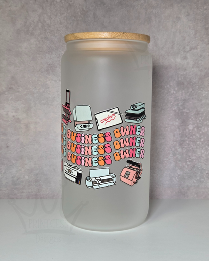 'Small Business Owner' 16oz Libby Glass