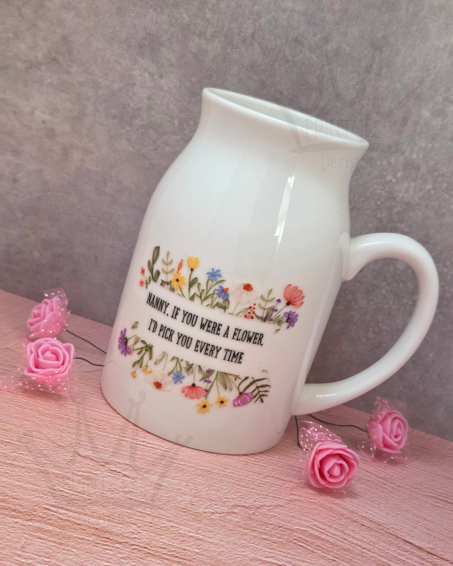 'Nanny, if you were a Flower' Ceramic Jug 450ml