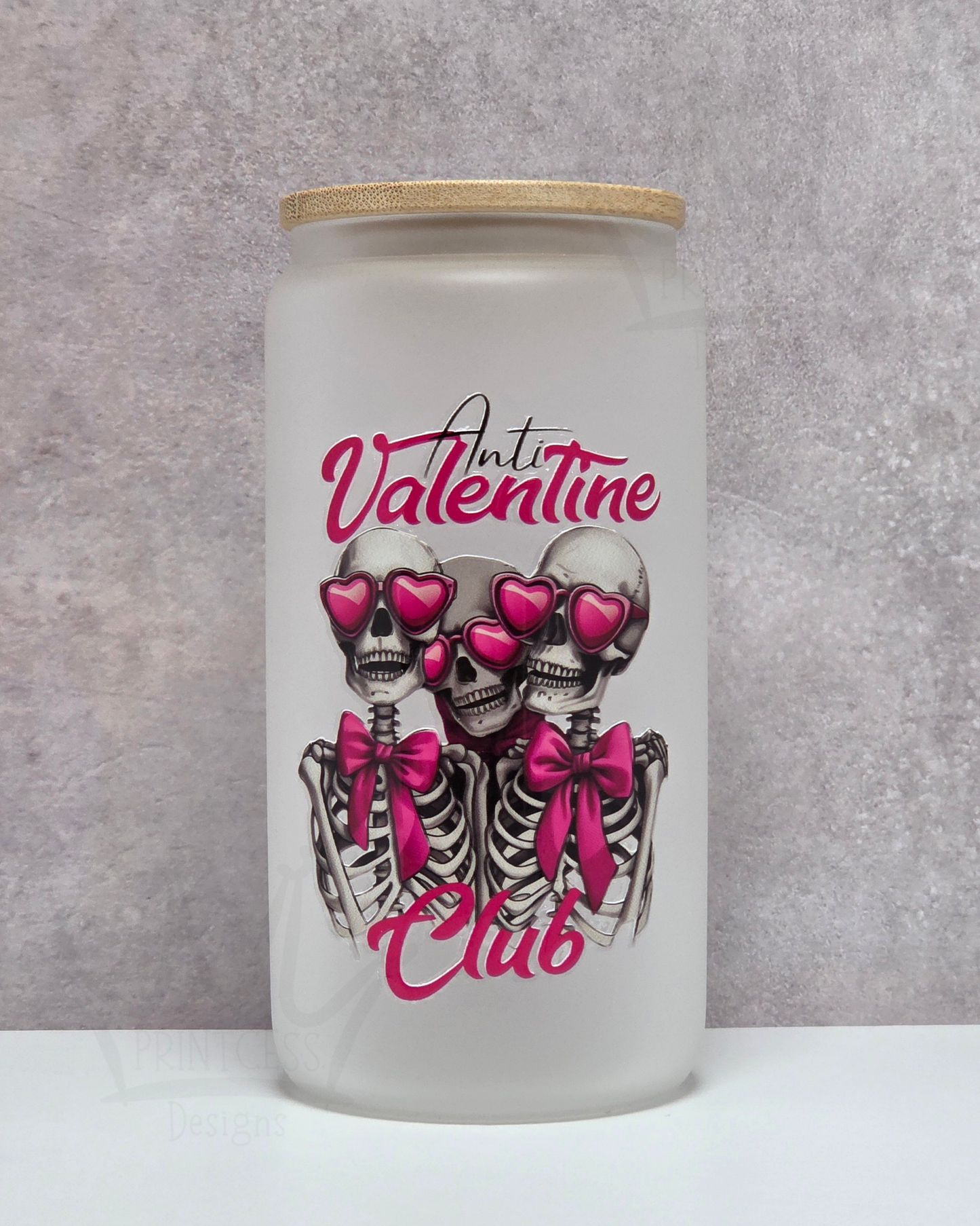 'Anti-Valentine' 16oz Libby Glass