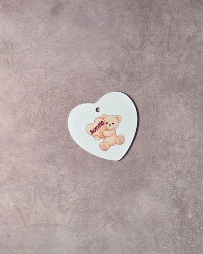 'Auntie' White Heart Decoration