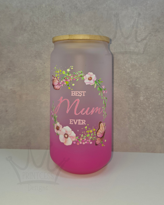 'Best Mum Ever' Ombre Libby Glass