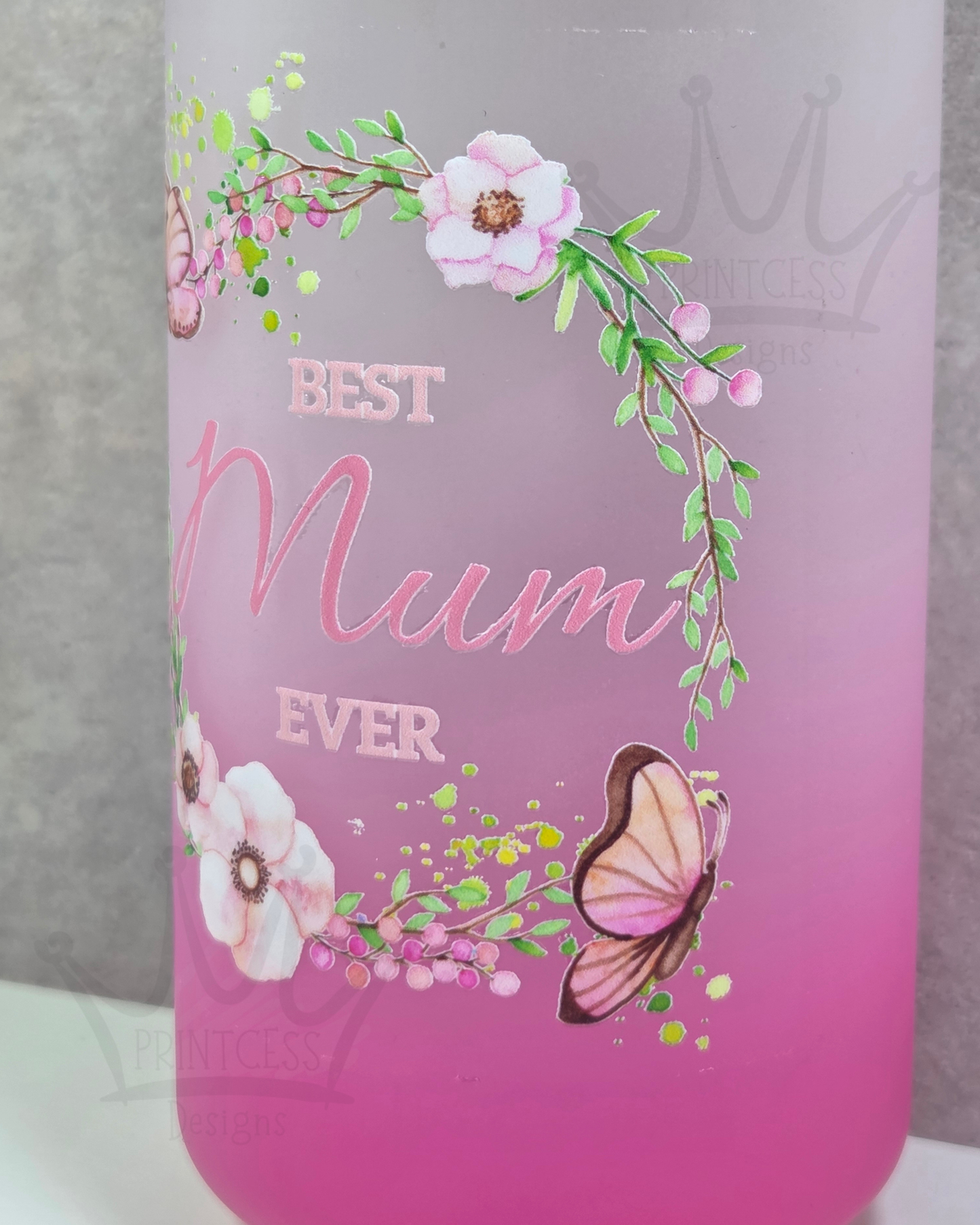 'Best Mum Ever' Ombre Libby Glass