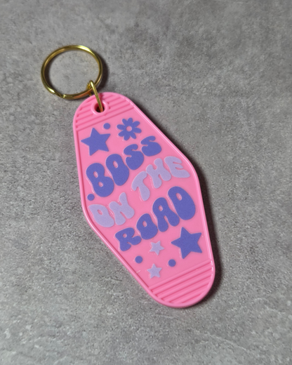 'Boss Road' Keyring (light pink)