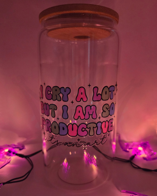'I Cry a Lot' 16oz Libby Glass