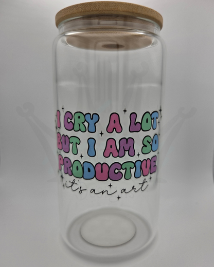 'I Cry a Lot' 16oz Libby Glass