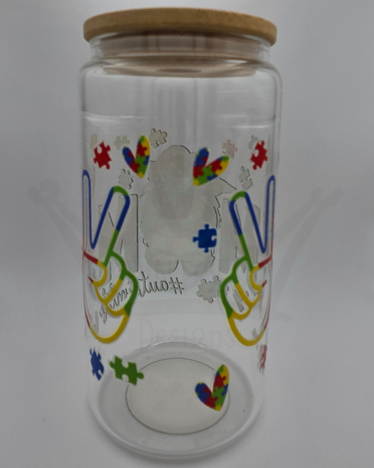 'Autism Life' 16oz Libby Glass