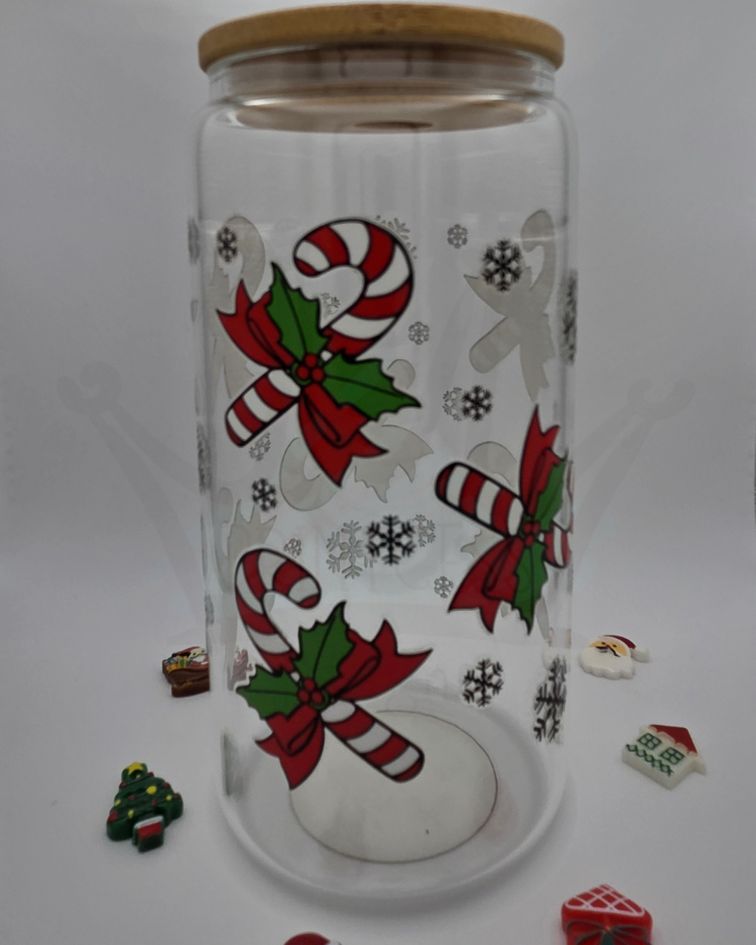 'Candy Canes' 16oz Libby Glass
