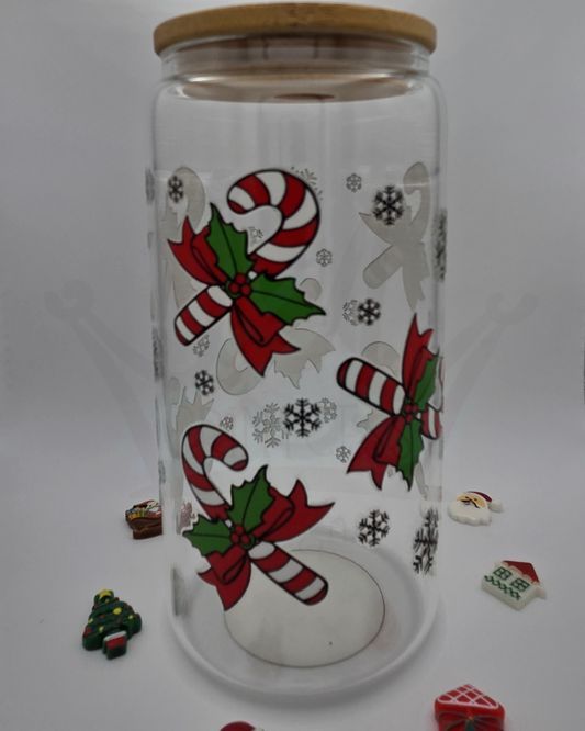 'Candy Canes' 16oz Libby Glass
