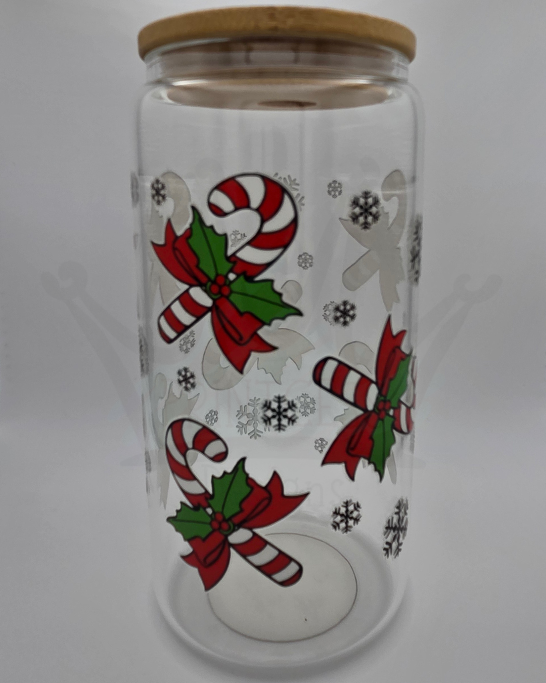 'Candy Canes' 16oz Libby Glass