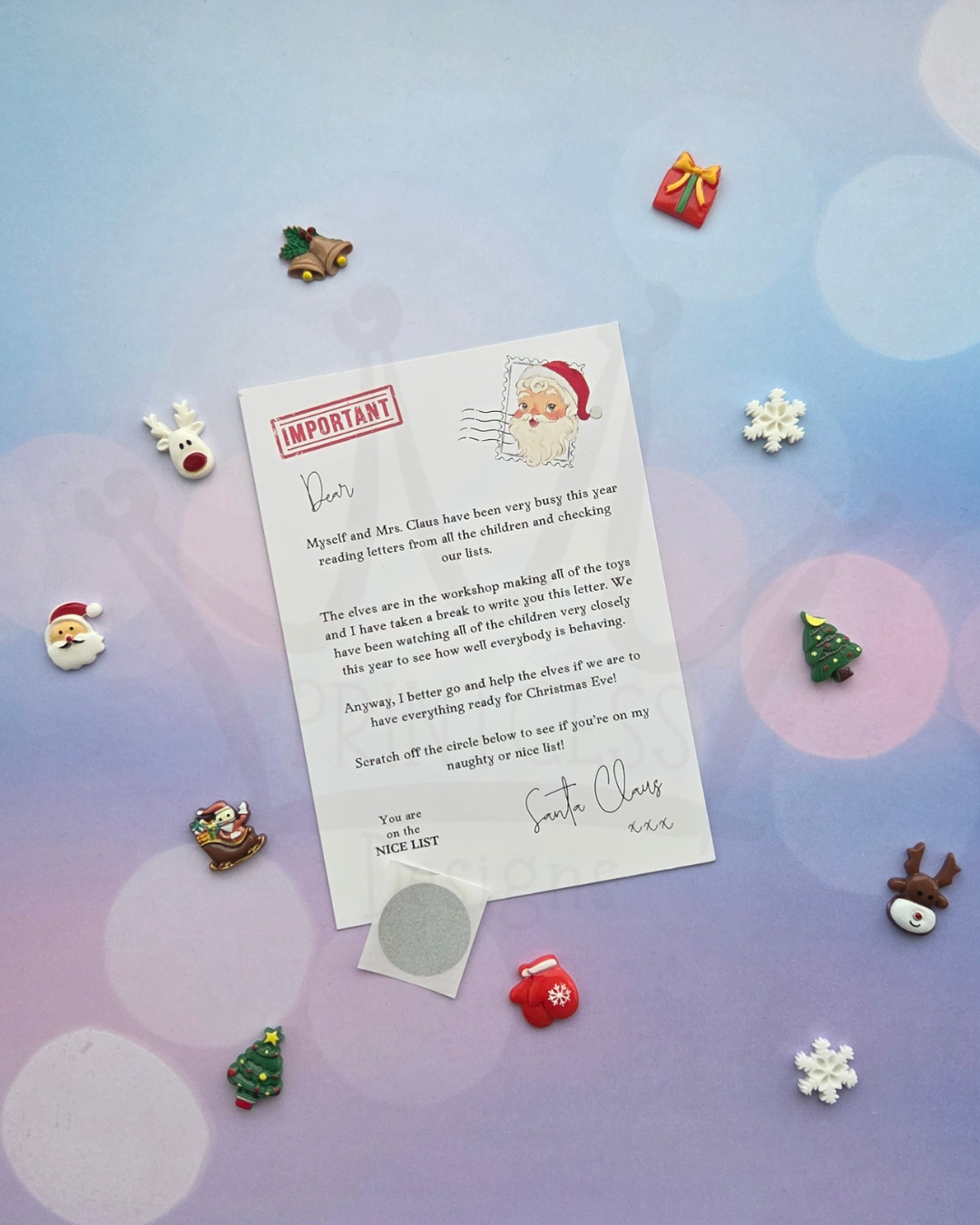 Letter off Santa Scratch Card