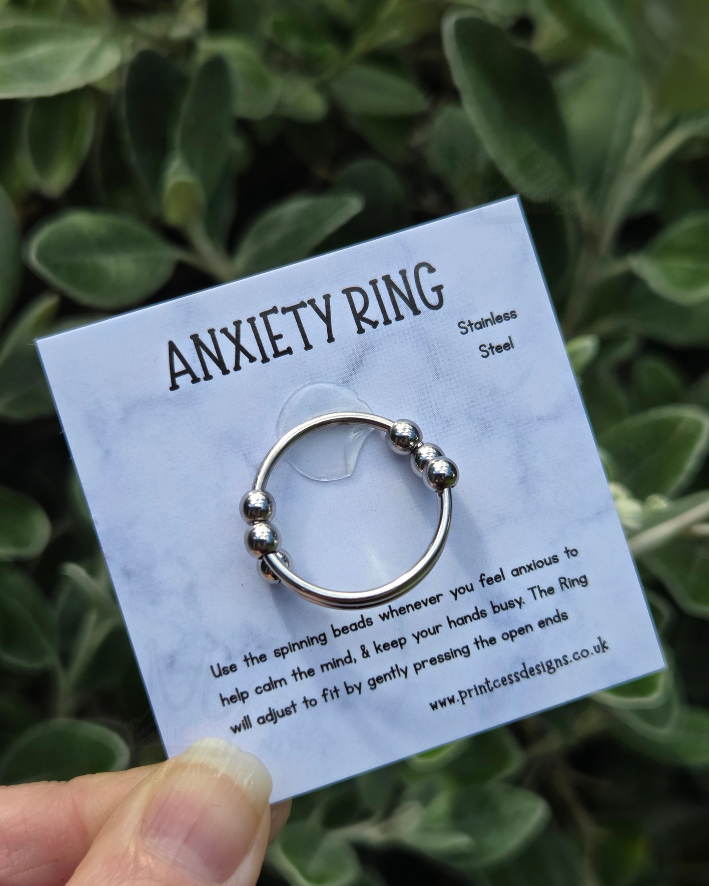 Beaded Anxiety Ring - Silver