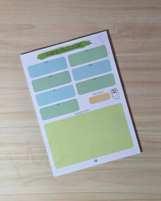 Meal Planner A5 Notepad