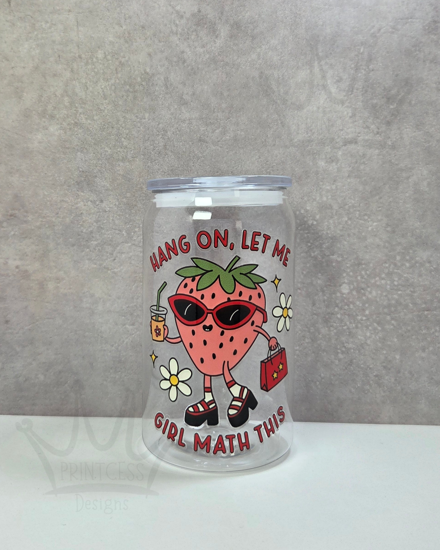 'Strawberry Girl Math' Plastic Libby