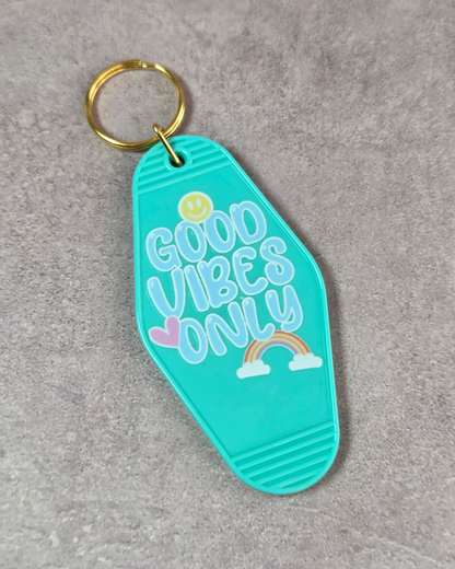 'Good Vibes' Keyring (aqua)