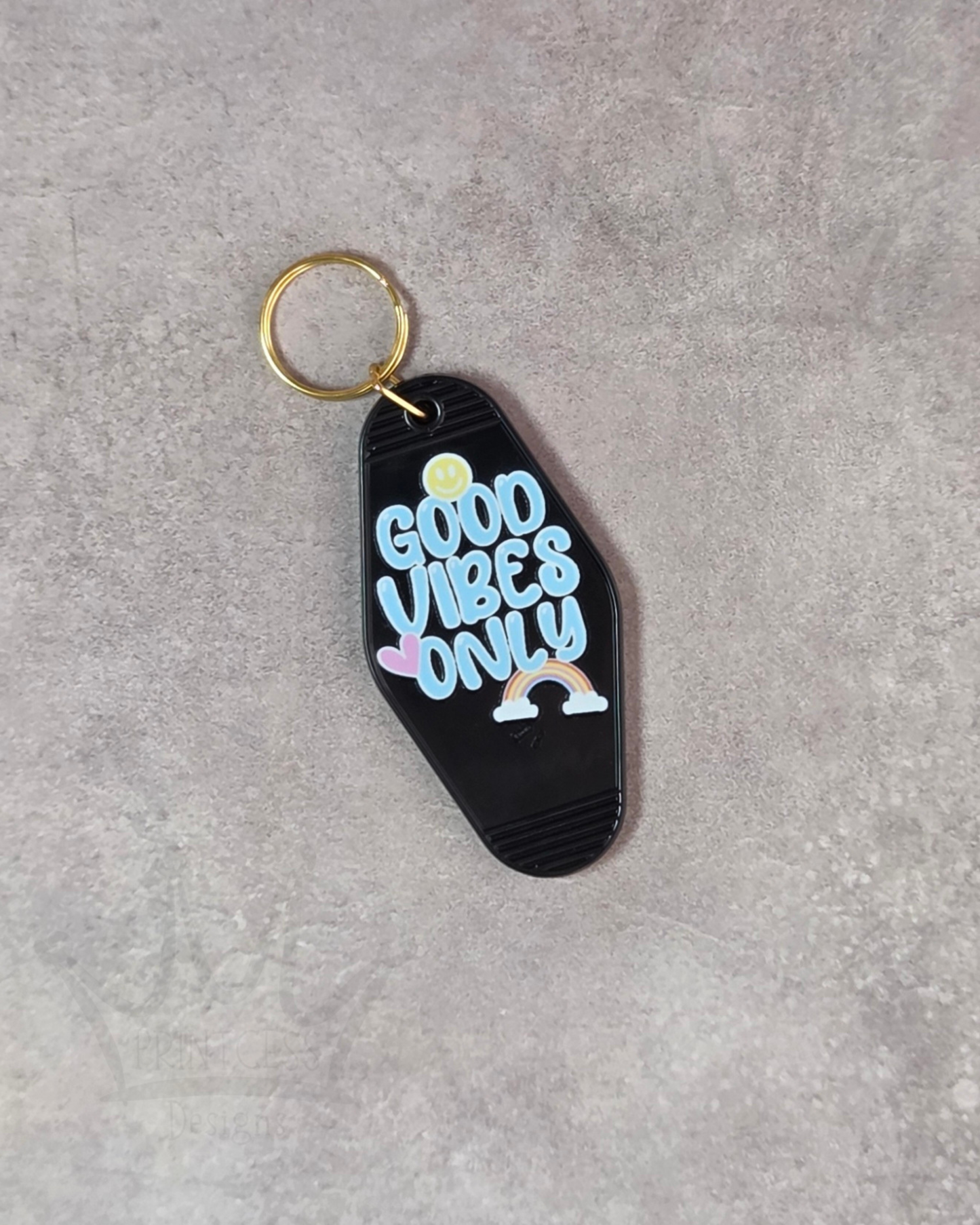 'Good Vibes' Keyring (black)